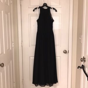 Custom petite Azazie Iman gown in black.